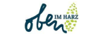 Logo "ofen im Harz" mit Blattsymbol.