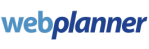 Logo von "webplanner" in Blautönen.